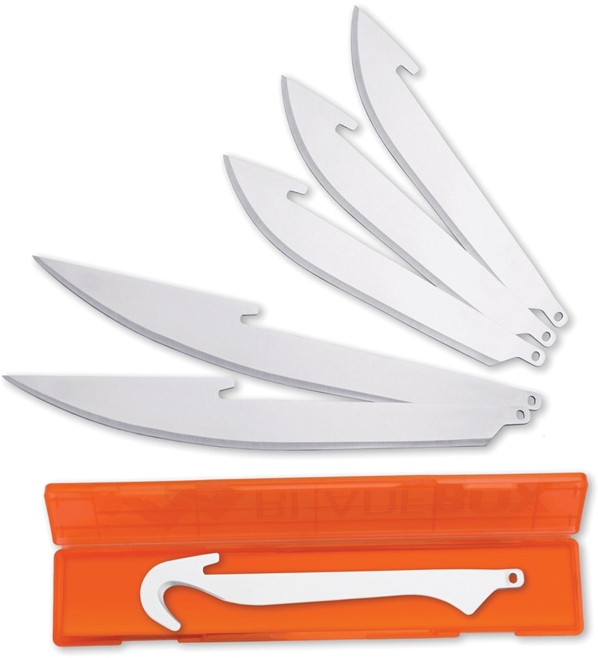 Outdoor Edge RazorSafe Combo Blade Set RRC-6, Japanese 420J2 Stainless Blades, Drop Point/Boning/Gut Hook Blades