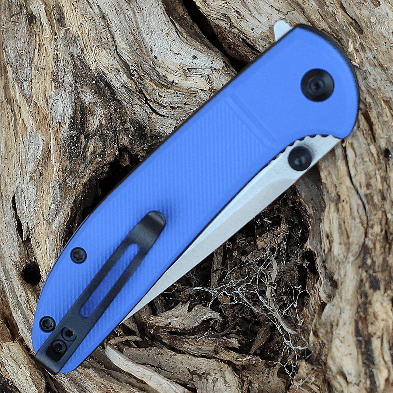 CIVIVI Badlands Vagabond Folding Knife (C2019C)- 3.25" Satin 9Cr18MoV Drop Point Blade, Blue FRN Handles