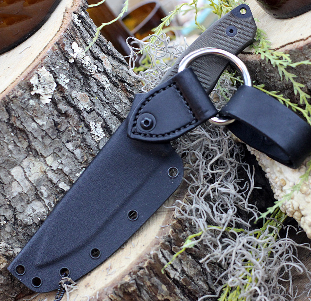 TOPS Knives Trail Seeker TLSR-01, 4.50" 1095 Black Plain Blade, Green Canas Micarta Handle