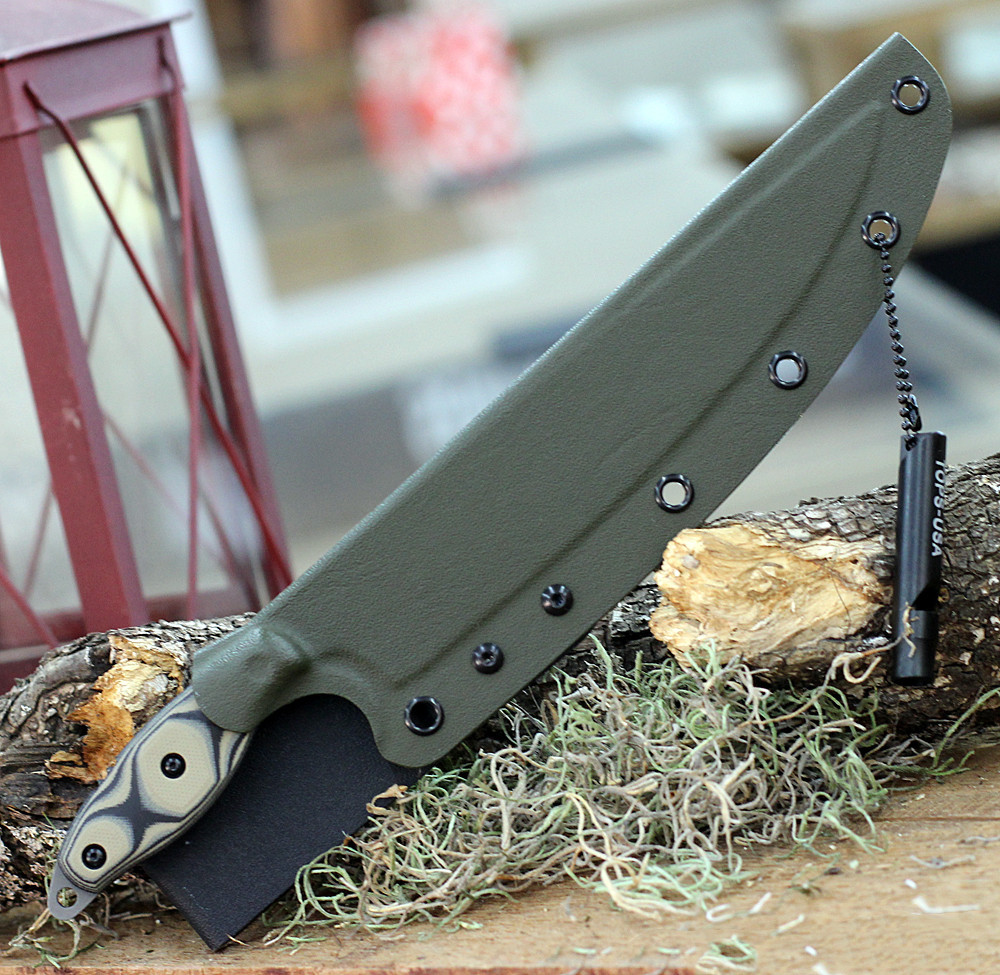 TOPS Knives Filet Knife FIL-01, 8" 154CM Tumble Finish Filet Knife, Tan & Black SureTouch G-10 Handle