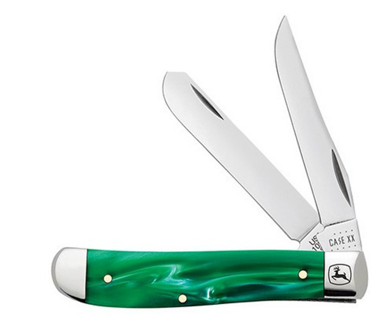 Case Mini Trapper 15773 John Deere Smooth Green Pearl Kirinite Handle (10207 SS)