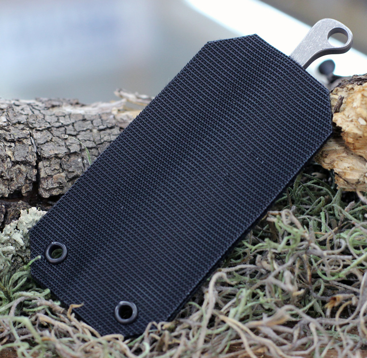 Jake Hoback Dashi Straight Handle HOB023S, 4.75" CPM-20CV One Piece Construction, Black Velco Sheath