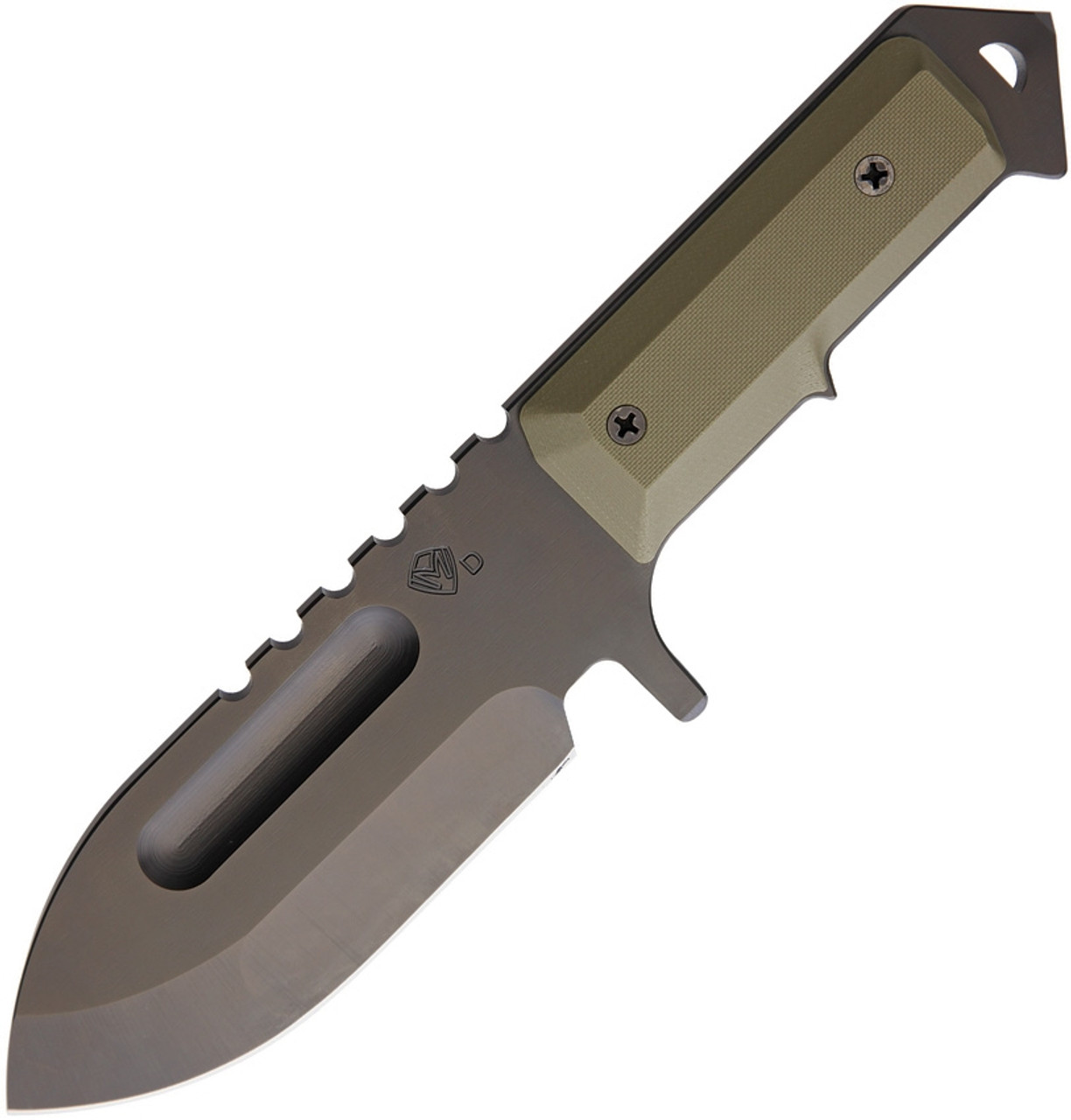 Medford Sea Wolf Fixed Blade MK069DPQ-10KO, 5.5" D2 Black PVD Drop Point Blade, OD Green G-10 Handle