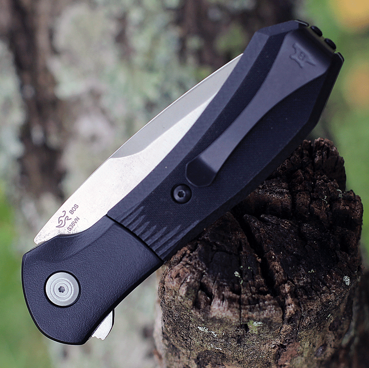 Buck Knives Paradigm Assisted Open (BU590BKS) 3" CPM-S35VN Satin Drop Point Plain Blade, Black Textured G-10 Handle with Cerakote Coated Rotating Bolster