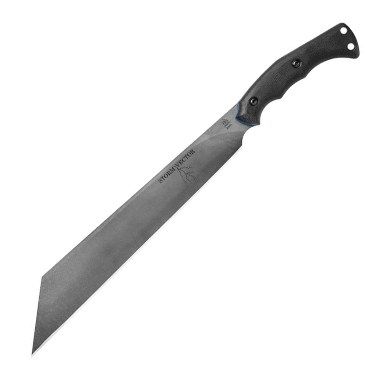 TOPS Knives Storm Vector SVEC-01, 12.63 1095 Sniper gray finish Plain Blade,  Black Canvas Micarta