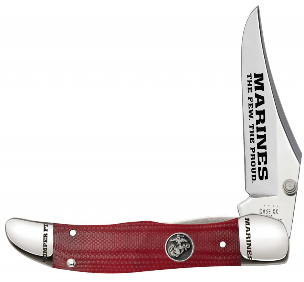 Case Kickstart Mid-Folding Hunter 13199 United States Marine Corps Smooth Red G-10 Handle (101265AC SS)