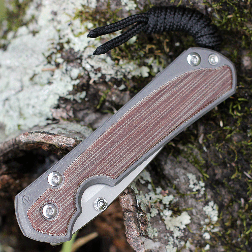 Small Sebenza 31 titanium frame lock with micarta inlay