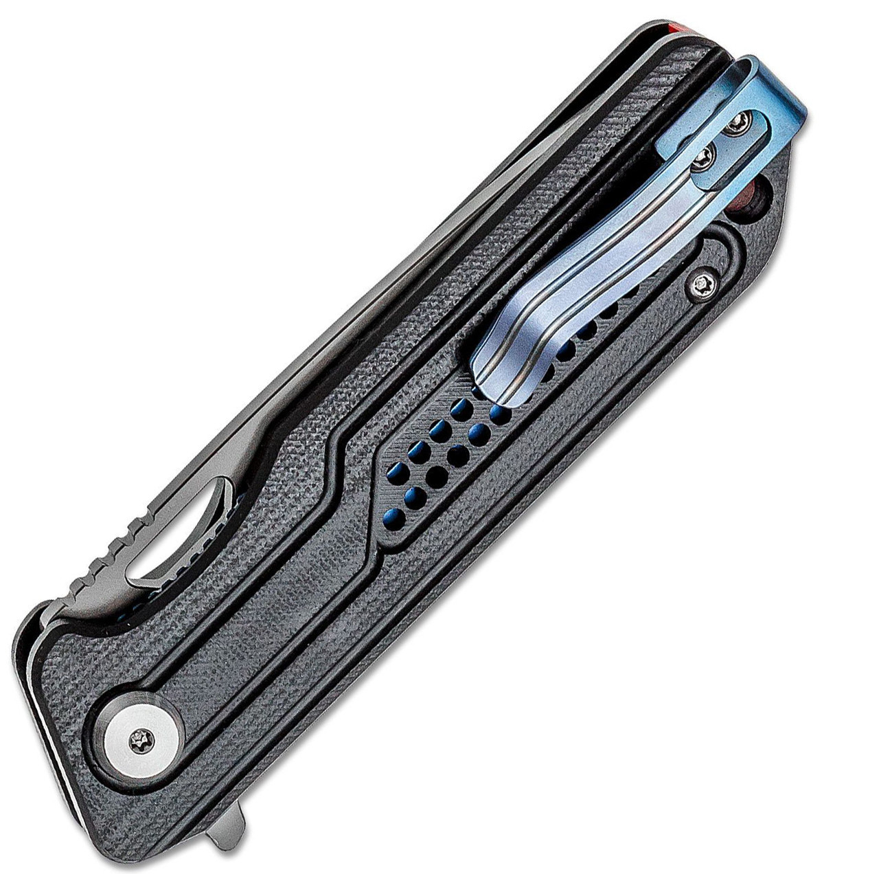 Bestech Knives Circuit BG35A-2, 3.25" K110 Gray Titanium Coated Drop Point Blade, Black Milled G-10 Handle