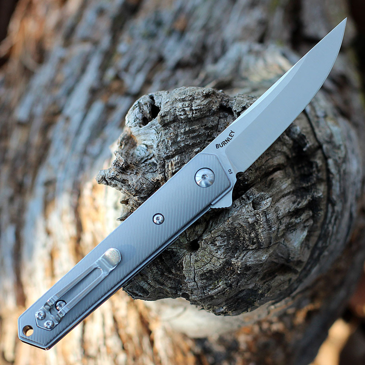 Boker Plus Kwaiken Mini (01BO267) 3.07" D2 Satin Straight Back Plain Blade, Gray Titanium Handle