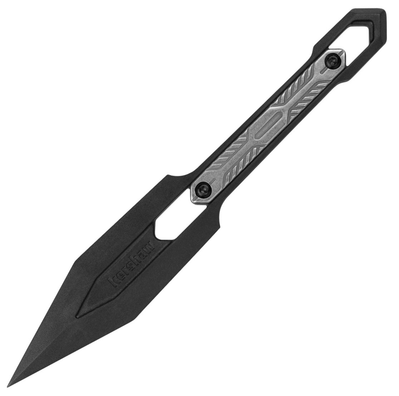 Kershaw Inverse Fixed Blade Knife (1397)- 2.60" Black PA-66 Glass Fiber Spear Point Blade, Black PA-66 Glass Fiber Handle