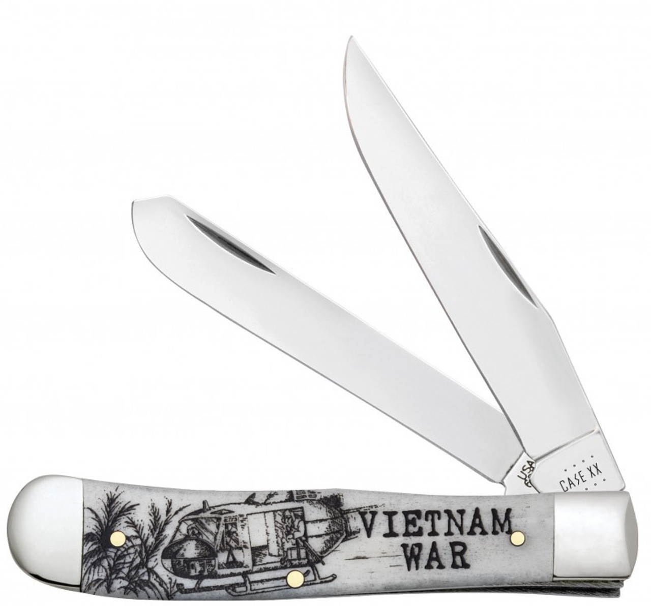 Case Trapper War Series - Vietnam - 50952 Embellished Smooth Natural Bone Handle (6254 SS)