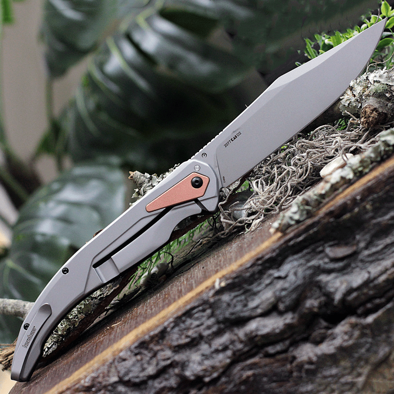 Kershaw Strata XL 2077, 5.4" D2 Steel Bead-blasted Blade, Black G-10/ Stainless Steel Handle