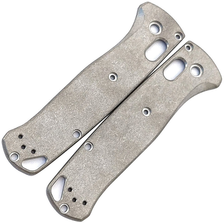Flytanium Stonewashed Titanium Scales - for Benchmade Bugout Knife