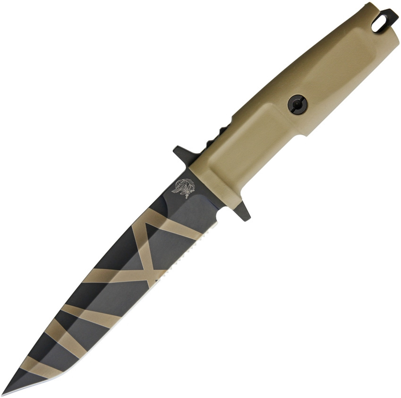 Extrema Ratio Col Moschin Fixed Blade, 6.3" N690 Desert Warfare Plain Blade, Tan Forprene Handle