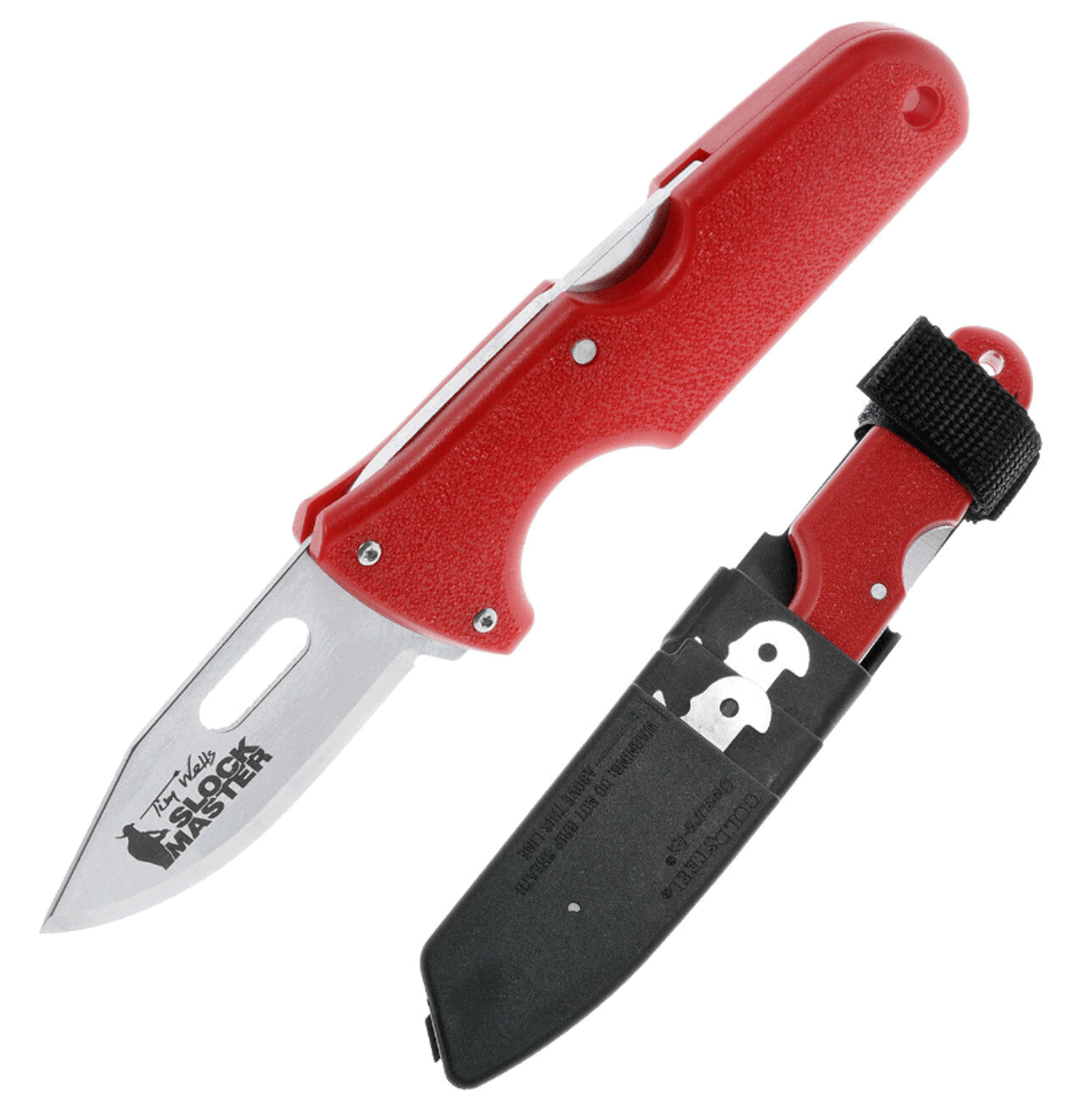 Cold Steel Click-N-Cut Slock Master Lockback CS-40AT, 2.5" 420J2 Interchangeable Blade, Red High Impact ABS Handle