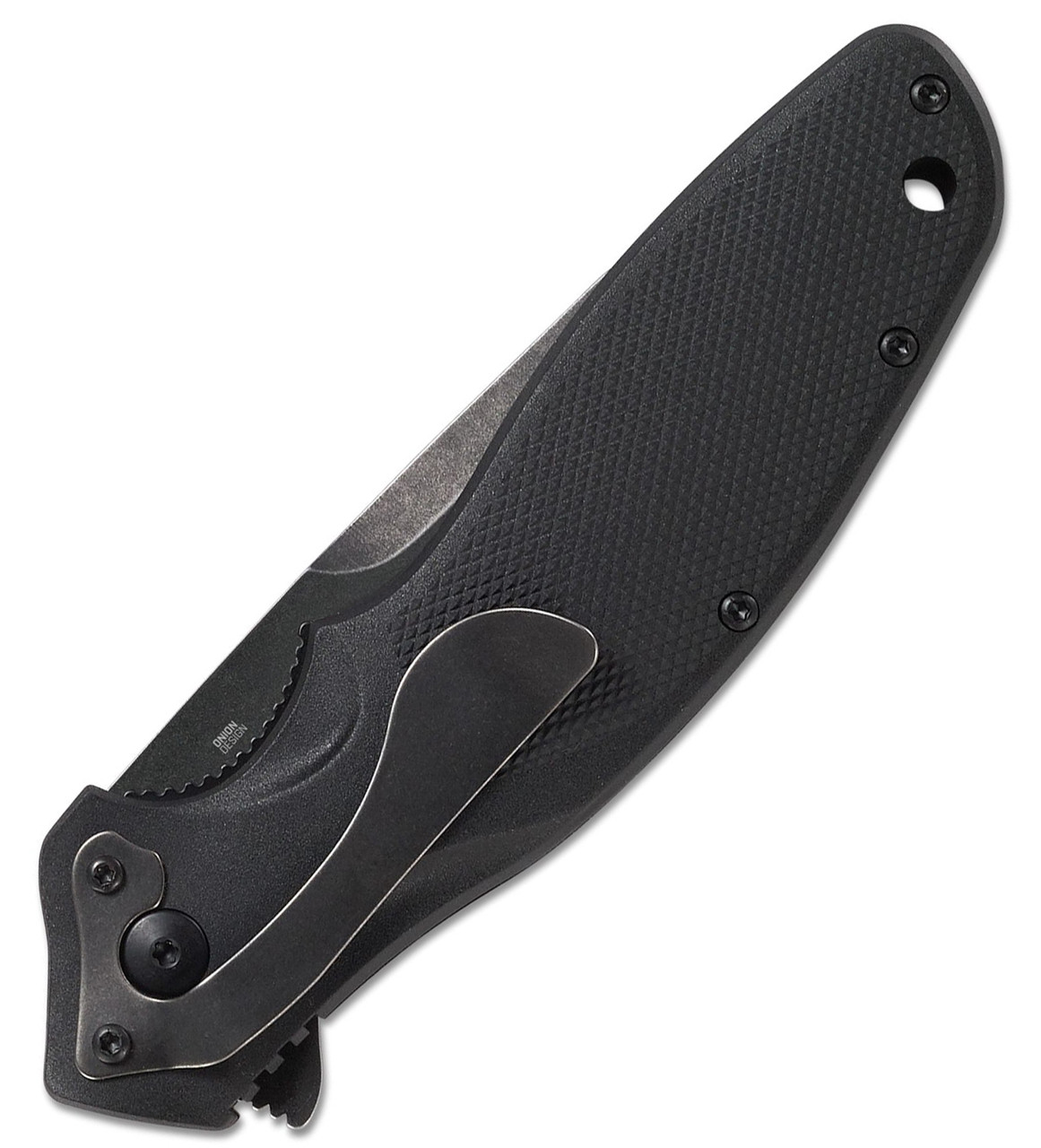 CRKT Shenanigan A/O (CRK800KKP) 3.35" 1.4116 Blackwashed Drop Point Partially Serrated Blade, Black Glass Reinforced Nylon Handle