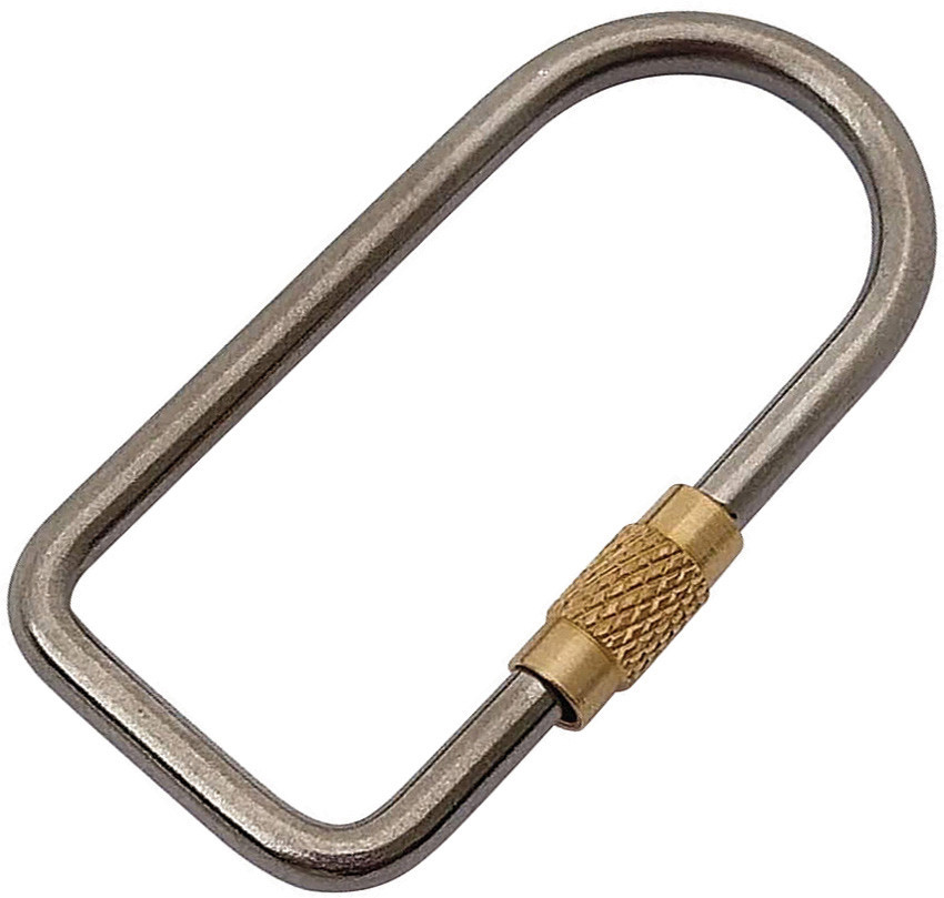 Flytanium Oval Flat Keyring FLY380, TC4 Titanium Construction w/ Brass Closure