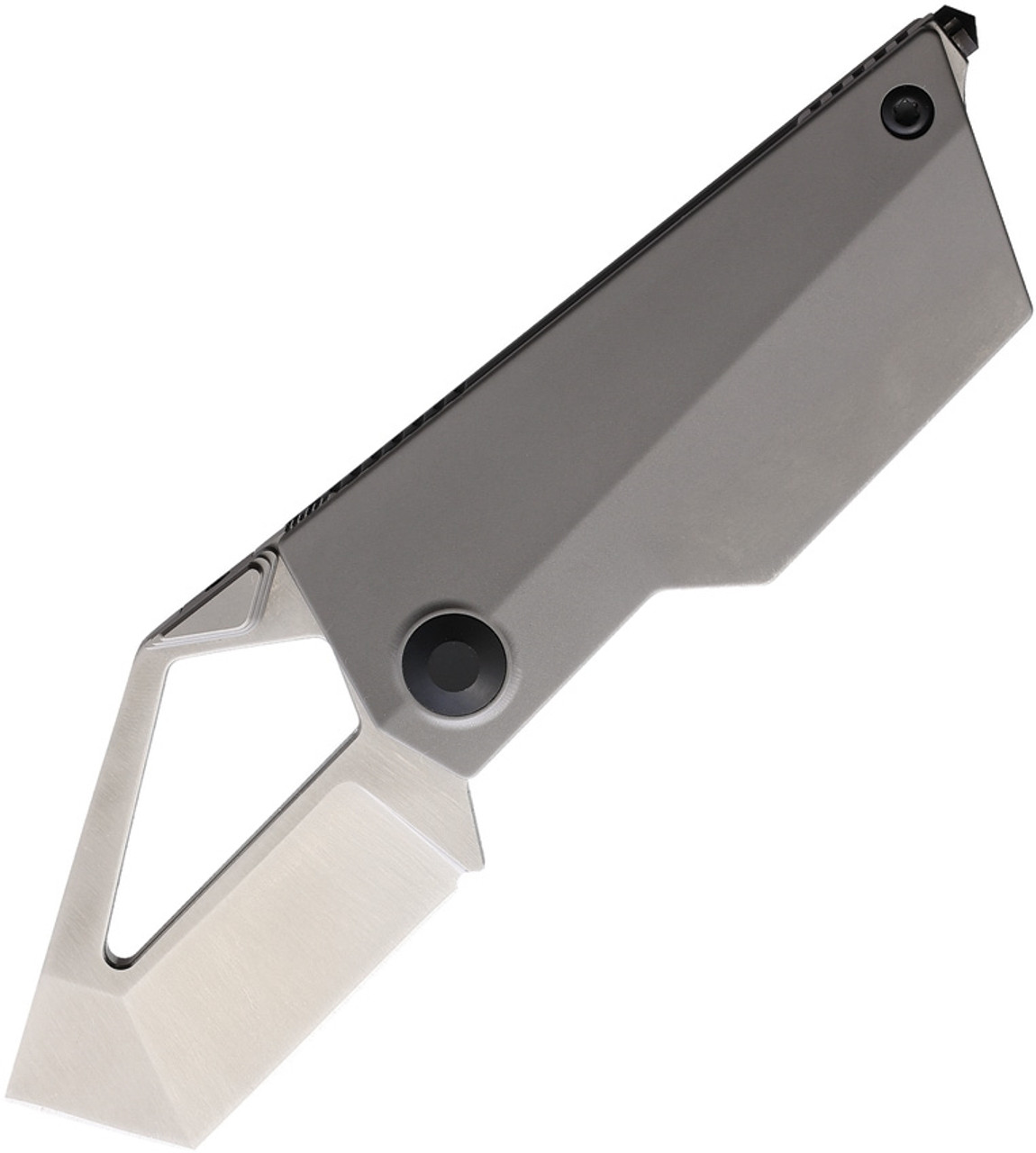 Kizer Cutlery Cyber Blade (KI2563A1) 2.25" CPM-S35VN Satin Tanto Plain Blade, Gray Titanium Handle