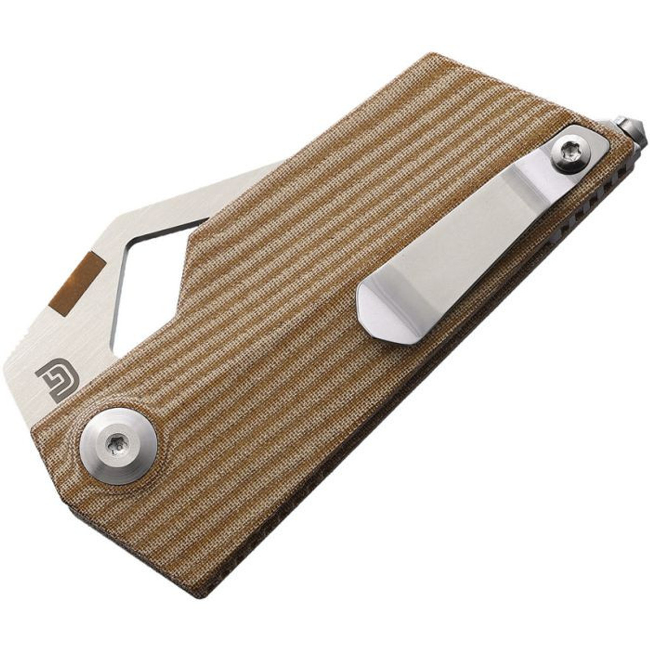 Kizer Cutlery Cyber Blade (KIV2563A2) 2.25" Bohler M390 Satin Tanto Blade, Brown Micarta Handle