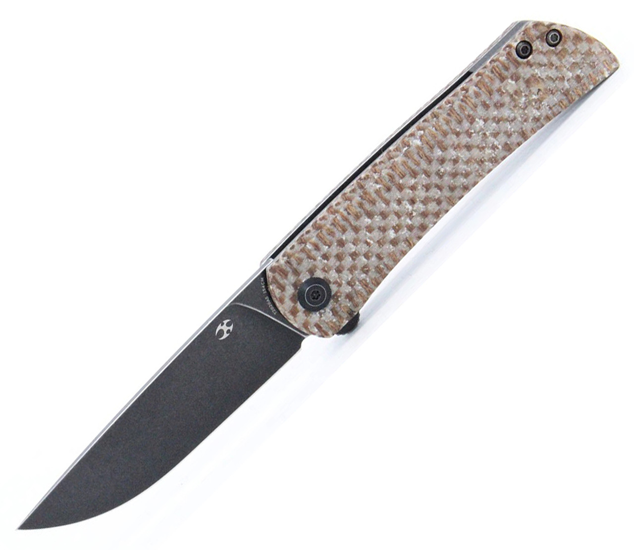 Kansept Knives Weasel (KT2020A5) 3.12" 154CM Stonewashed Drop Point Plain Blade, Brown Micarta Handle