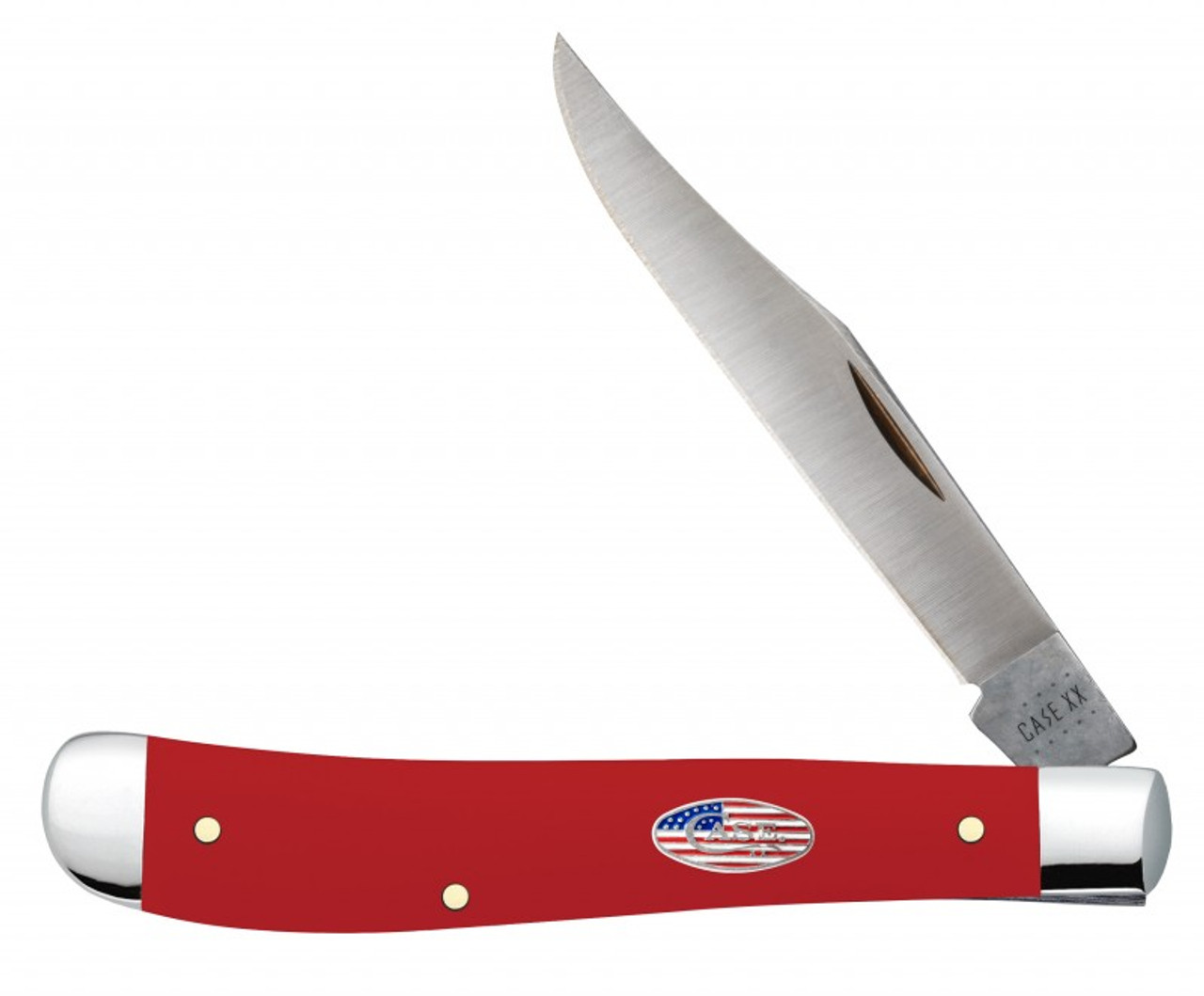 Case Slimeline Trapper 13459 American Workman Smooth Red Synthetic Handle (41048 SS)