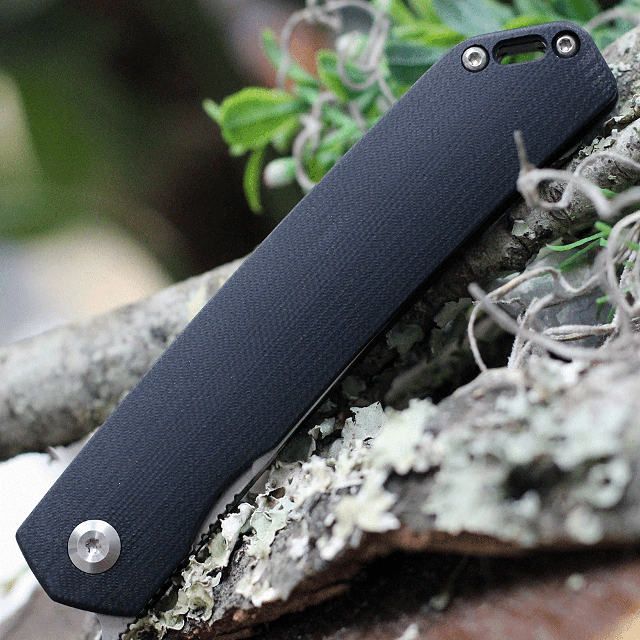 Kansept Knives Hazakura (KT1019C1) 3.54" 154CM Stonewashed Clip Point Plain Blade, Black G-10 Handle