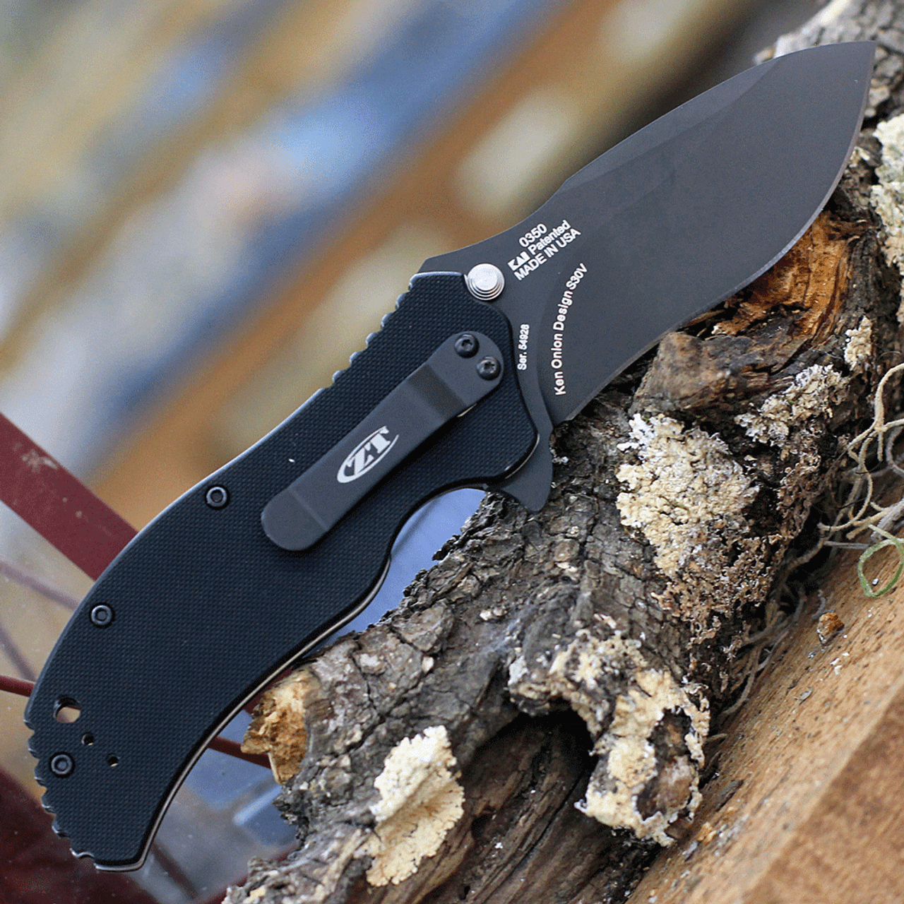 Zero Tolerance 0350HB Assisted Open Folding Knife, 3.25" CPM-S30V Tungsten DLC Coated Blade,  Hyena Brown and Black G-10 Handle