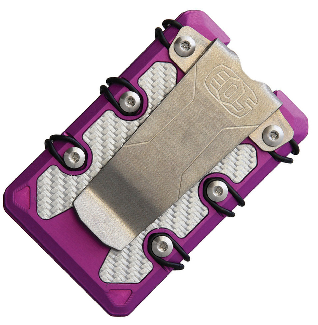 EOS 3.0 Lite Wallet EOS068, Purple Aluminum Construction, Silver Anodized Hardware