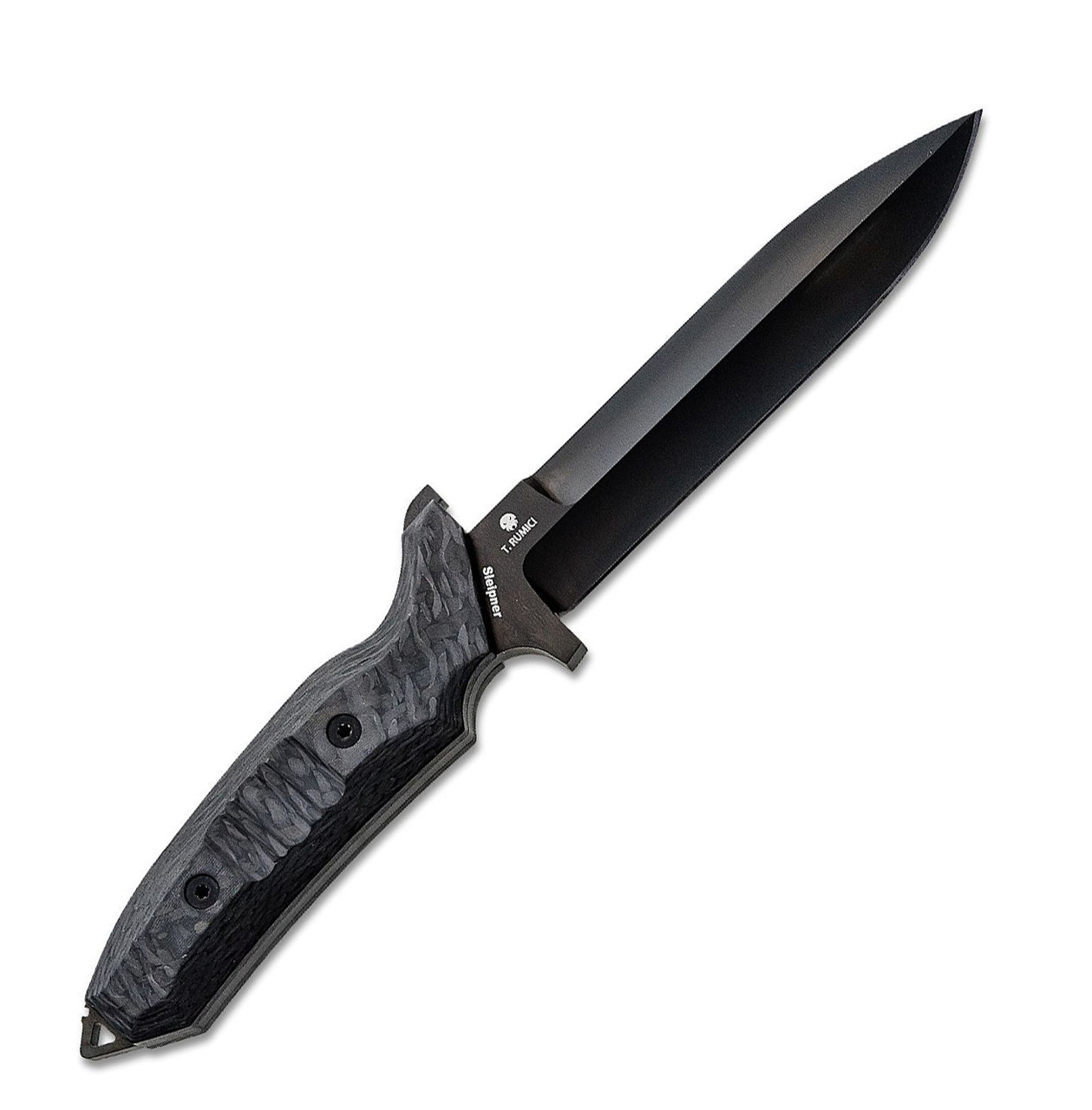 Viper Knives Fearless Fixed Blade VT4020FC, 6.0" Sleipner Black Single Edge Dagger, Carbon Fiber Handles, Kydex Sheath