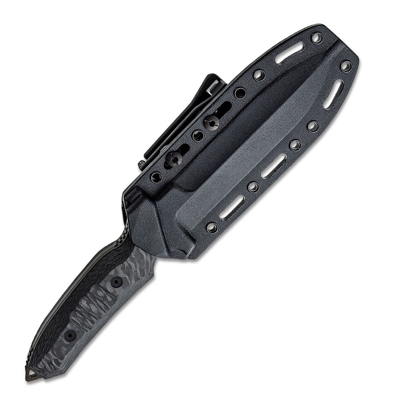 Viper Knives Fearless Fixed Blade VT4020FC, 6.0" Sleipner Black Single Edge Dagger, Carbon Fiber Handles, Kydex Sheath