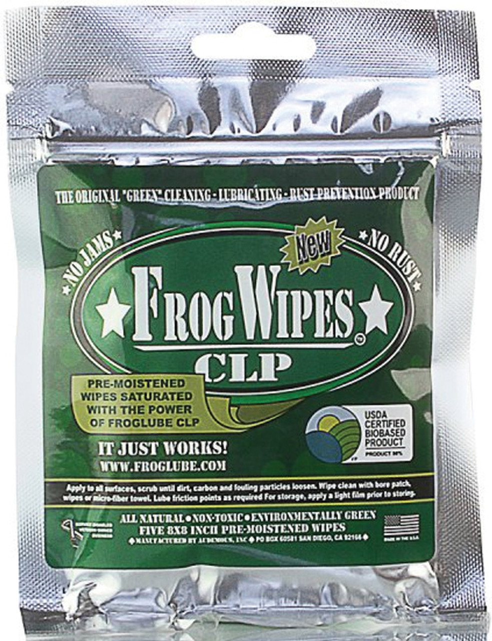 FrogLube 5 Pack Pre-Moistened Wipes