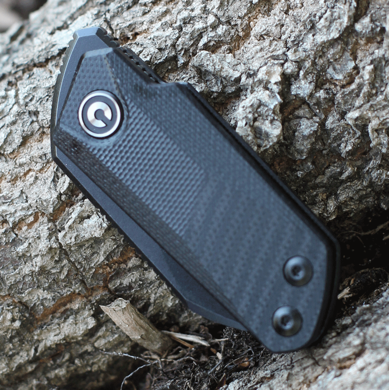 CIVIVI Ki-V Folding Knife (C2108B)-1.55" Black Stonewash 9Cr18MoV Blade, Black G-10 Handle