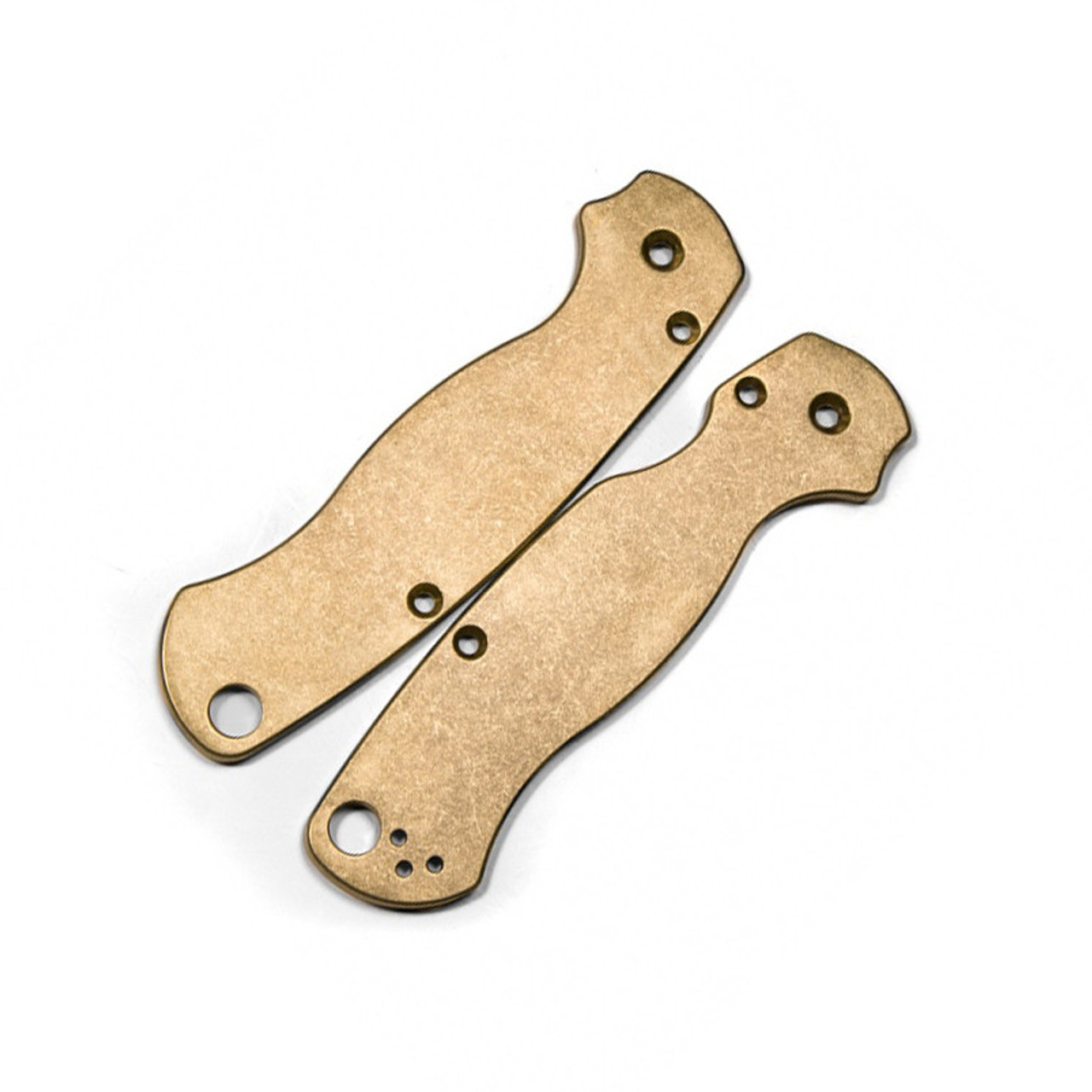 Flytanium Brass Antique Stonewashed Scales - for Spyderco Paramilitary 2 Knife