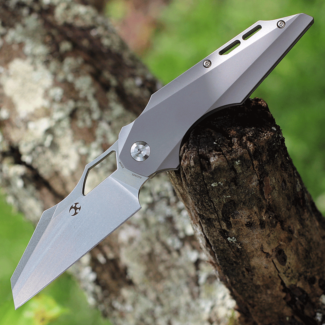 Kansept Knives Genesis (K1010A1) 3.62" CPM-S35VN Satin Wharncliffe Plain Blade, Titanium Handle