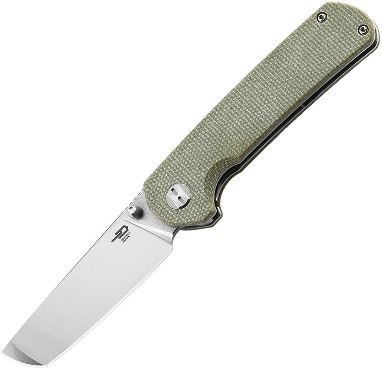 Bestech Knives Sledgehammer BTKG31D, 3" D2 Stonewashed Satin Plain Blade, Natural Micarta Handle