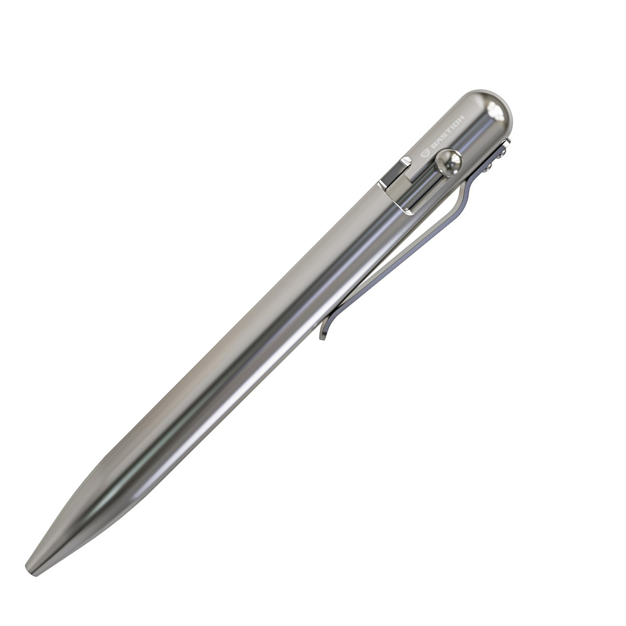 Bastion Bolt Action Pen BSTN223, 5.25" Metal Stainless Steel Body w/ Black Ink