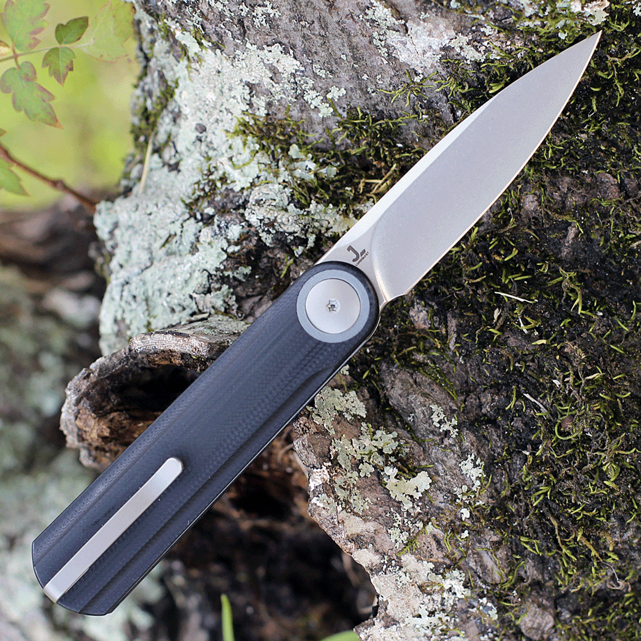 WE Knife Co. Eidolon 19074A-B, 2.86" CPM-20CV Stonewashed Drop Point Blade, Black G-10 Integral Handles