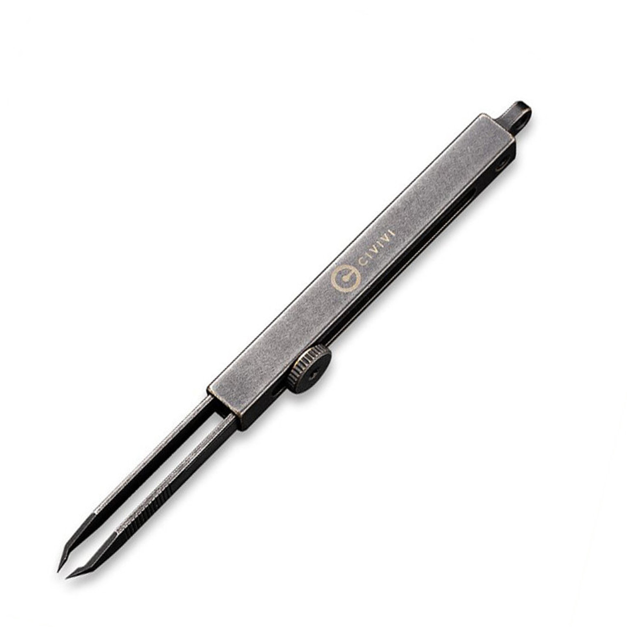 CIVIVI Tac-N-Tweeze (C19062B-A)- 1.77" Blackwashed Stainless Steel Tweezers, Blackwashed Brass Handles