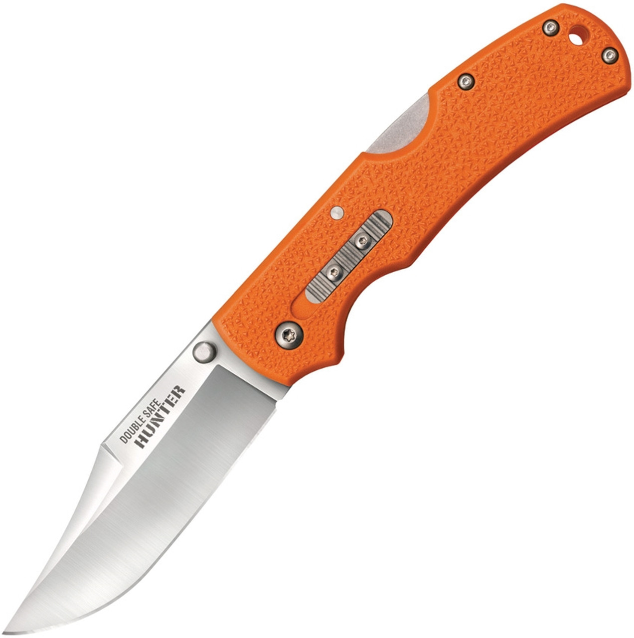 Cold Steel Double Safe Hunter CS23JB, 3.50" 8Cr13MoV Satin plain Blade, Orange GFN Handles