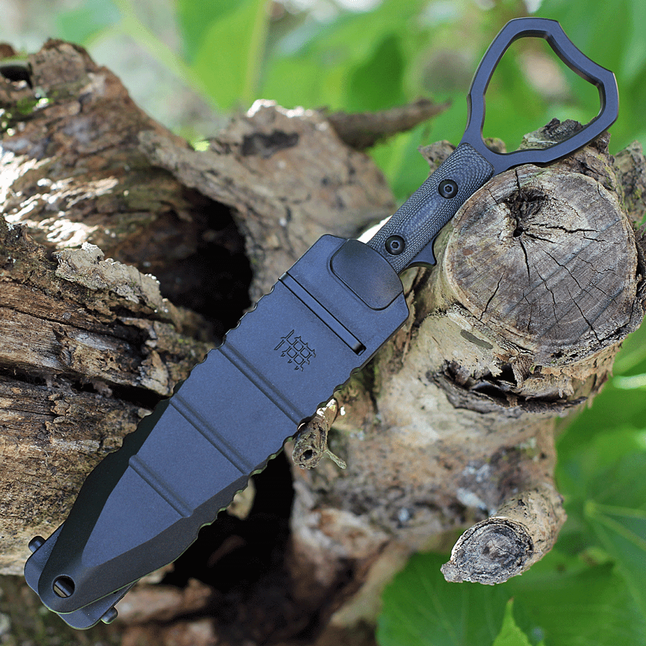 Halfbreed Blades Compact Clearance Tuhon Raptor Fixed Blade Knife Black G10  Handle D2 Talon Point Plain Edge CCK-03BLK