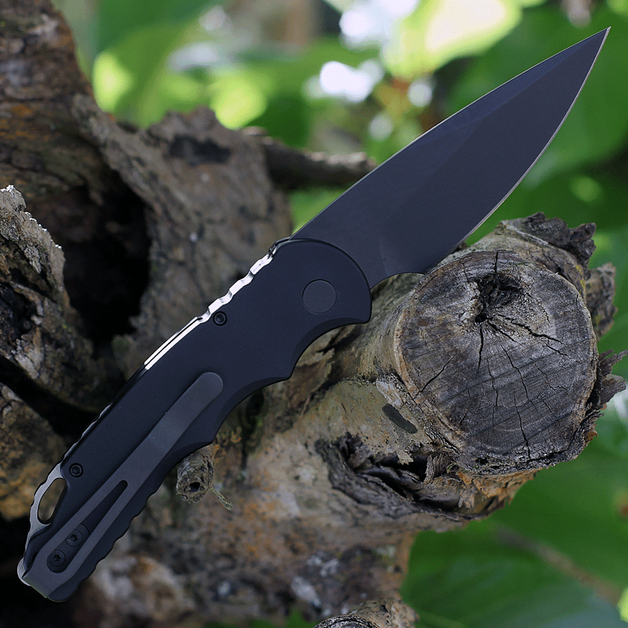 Pro-Tech T503 Tactical Response 5, 3.25" CPM-S35VN Black DLC Drop Point Blade, Black Aluminum Handle