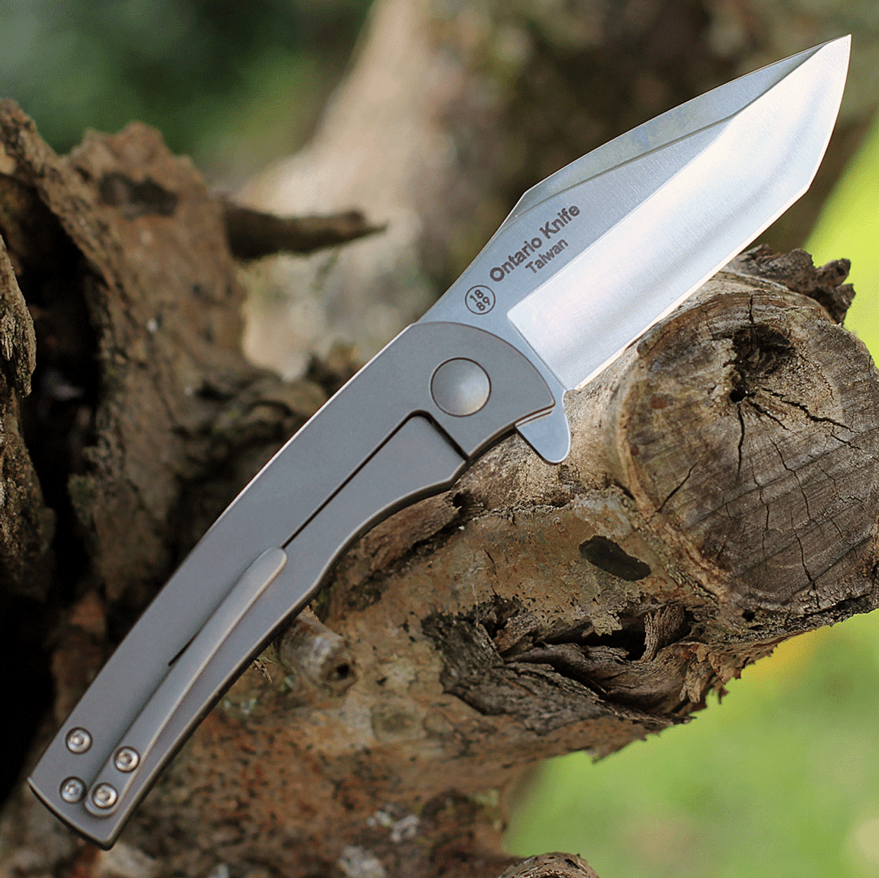 Ontario Carter Trinity ON8877, 3" AUS-8 Satin Blade, Black G-10 & Titanium Handles