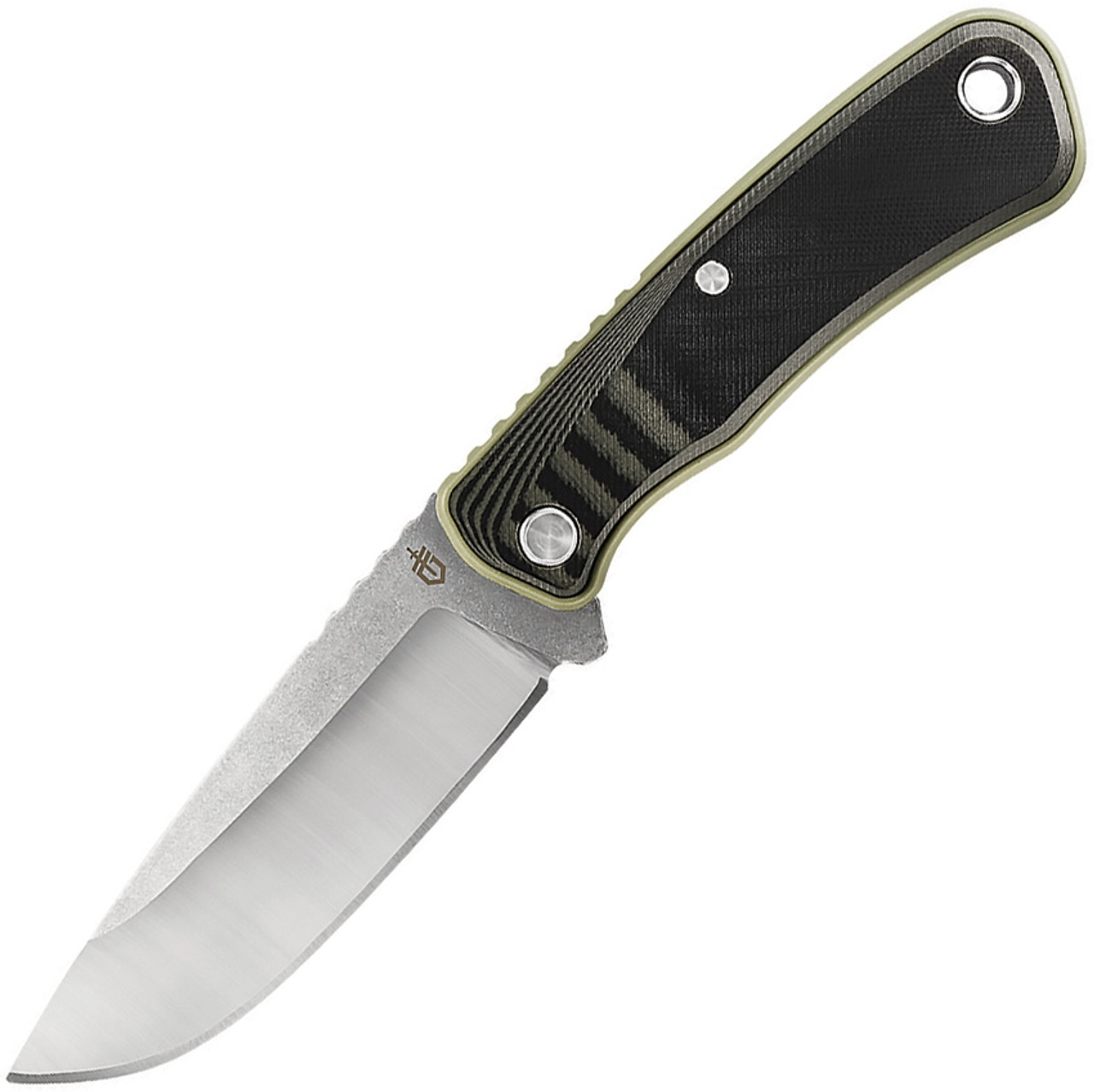 Gerber Downwind Caper G1818, 4.25" 7Cr17MoV Stonewashed Blade, Black & Green G-10 Handles