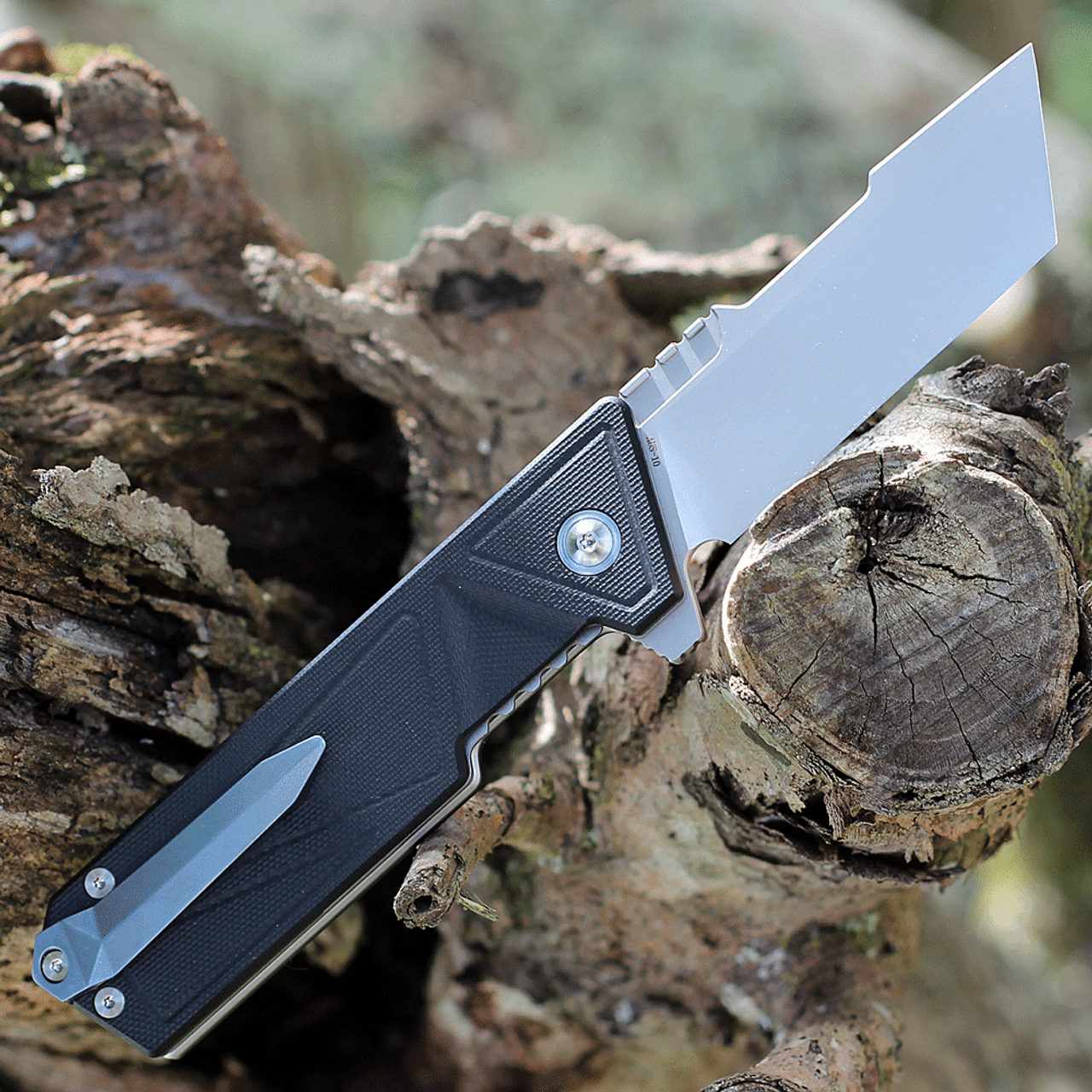 Kubey Avenger 3.35" AUS-10 Bead Blast Black G-10 Flipper KUB104A