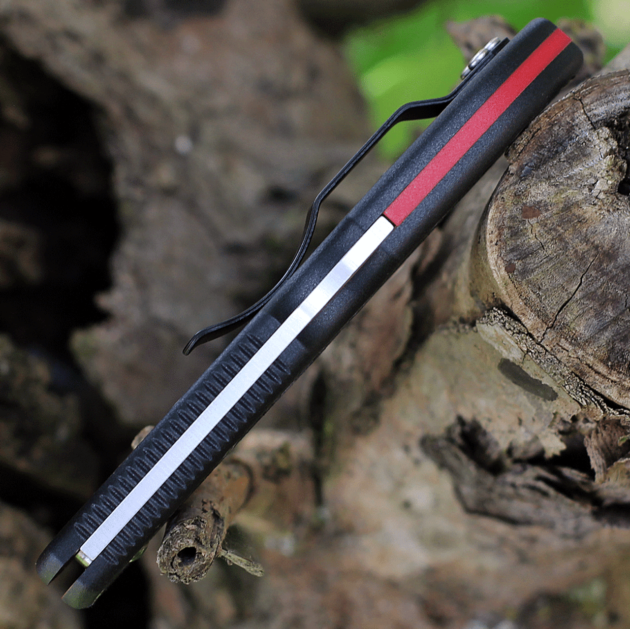 Spyderco Delica Thin Red line 2.90" Satin Black FRN C11FBKRD