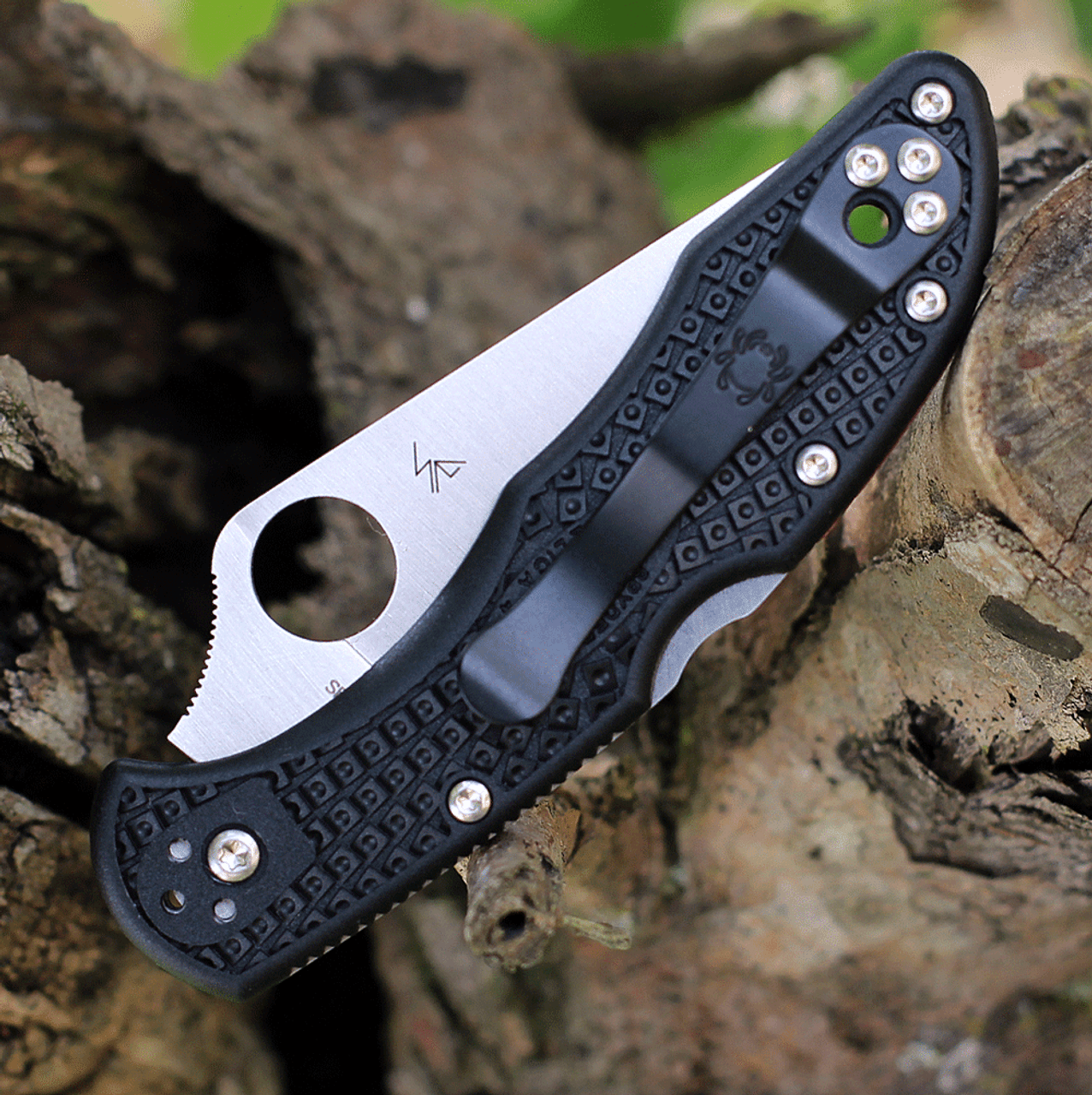 Spyderco Delica Thin Red line 2.90" Satin Black FRN C11FBKRD