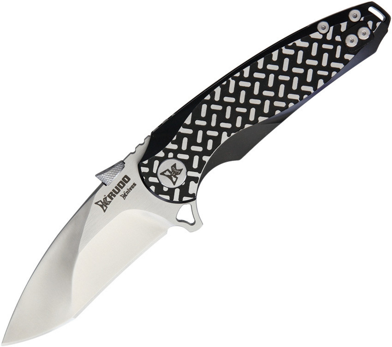 Krudo Knives Revolute - Black Stainless Steel (3.45" Satin) KMAV303