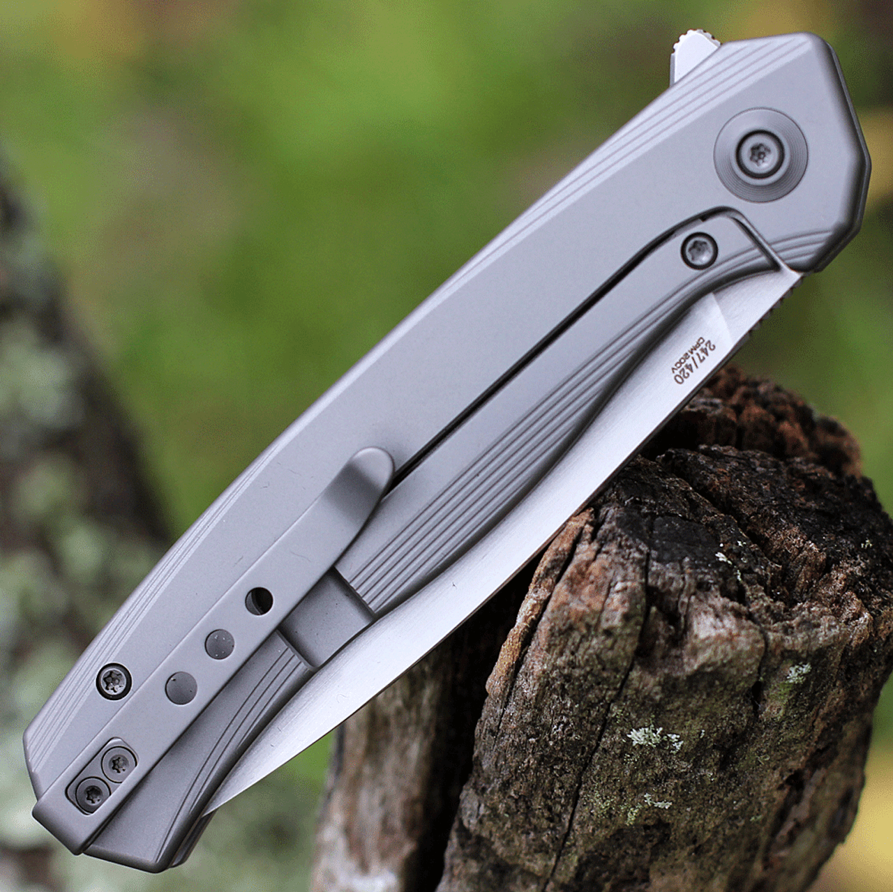 WE Knife Co. Seer - Gray  Ti (3.48" CPM-20CV) 20015-3 Limited Edition