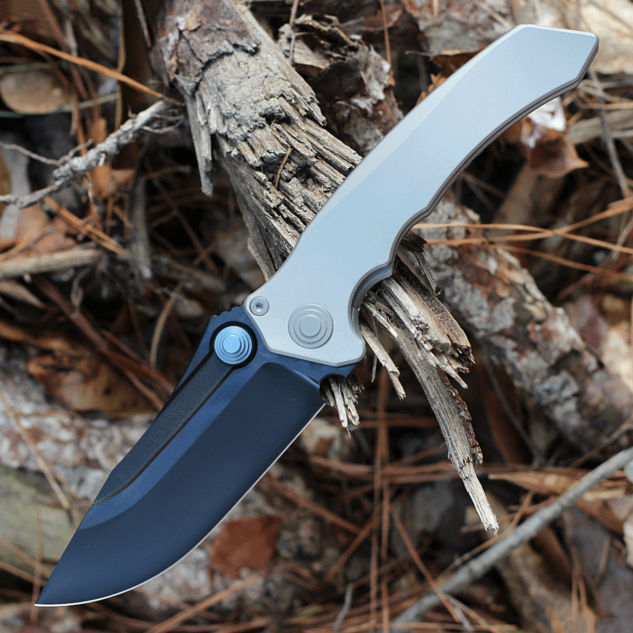 Maxace Knives Sandstorm Gray Smooth Ti (4.25" M390 Black) MCS02