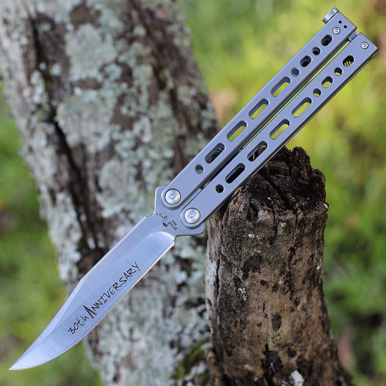 Bear Ops 30th Anniversary Bear Song VIII S35 - Grey Stainless Steel  (4" S35VN Satin) ANNB-800-SS-S35